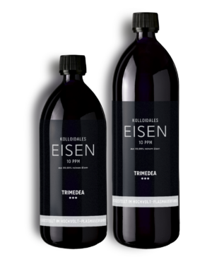 Colloidal Iron from Trimedea with 500ml and 1l violet glass bottles